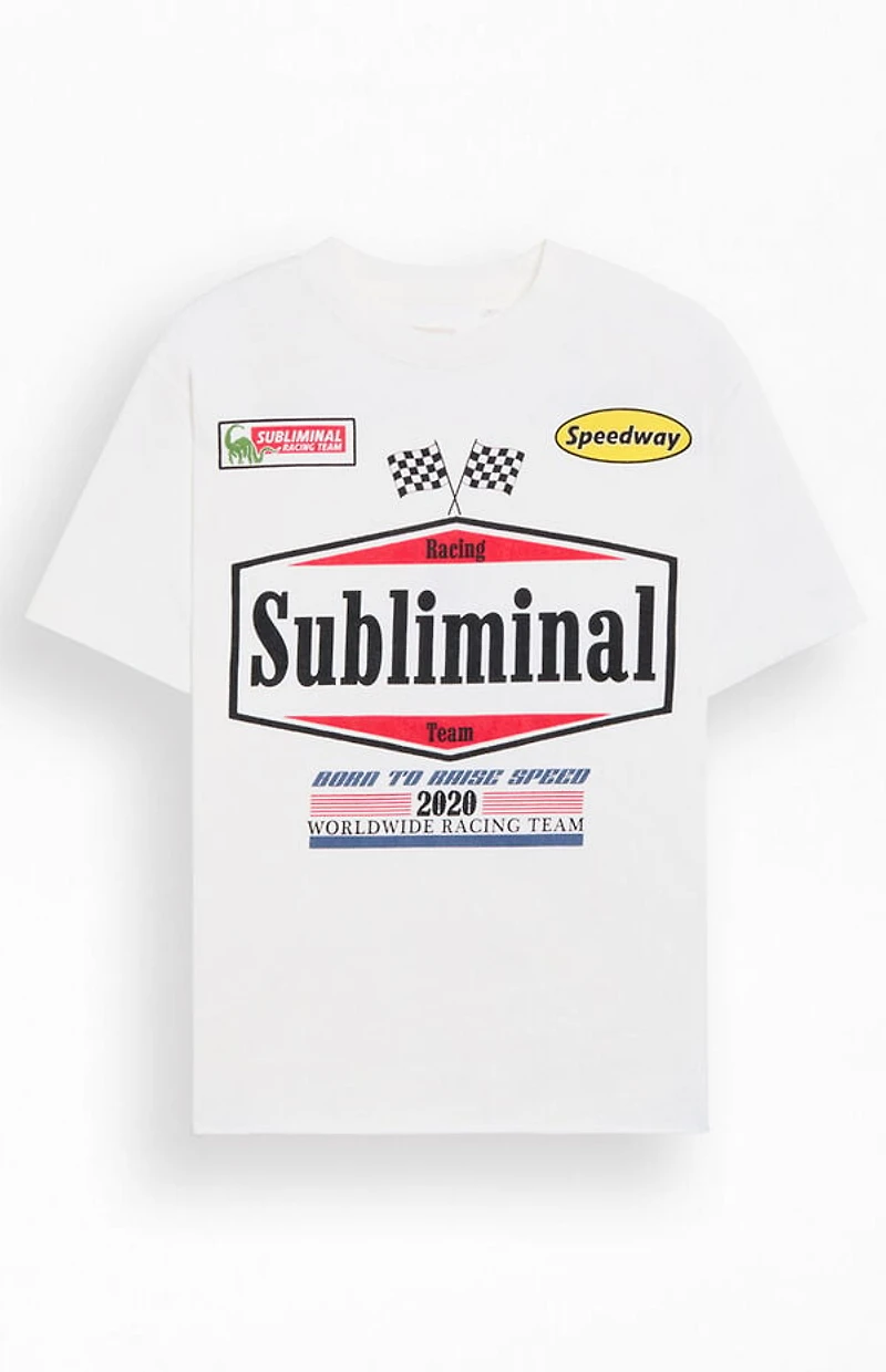 Pacsun Subliminal Racing Cropped T-Shirt