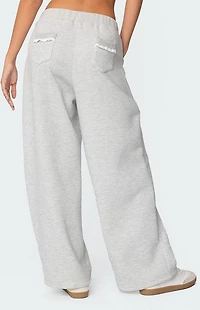 Edikted Ashtin Ruffle Trim Sweatpants