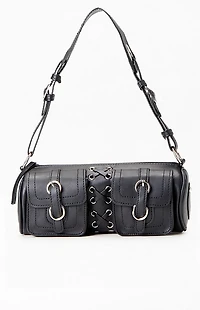 Pacsun Faux Leather Lace Up Structured Shoulder Bag