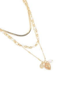 LA Hearts Paloma Pearl Layered Necklace