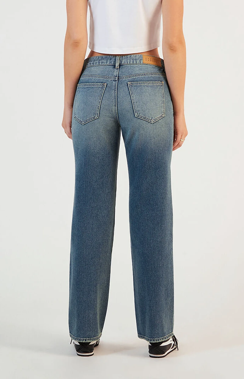 Pacsun Jordyn Low Rise Straight Leg Jeans Medium Indigo Tint