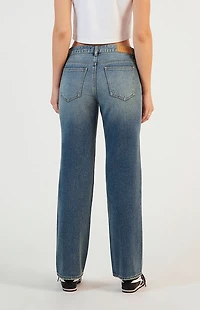 Pacsun Jordyn Low Rise Straight Leg Jeans Medium Indigo Tint