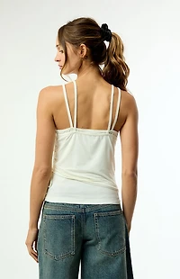 adidas White Double Layered Tank Top