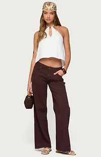 Edikted Oliviana Linen Look Halter Top