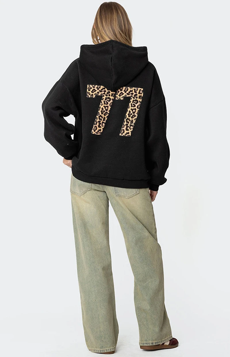 Edikted Leopard 77 Oversized Hoodie