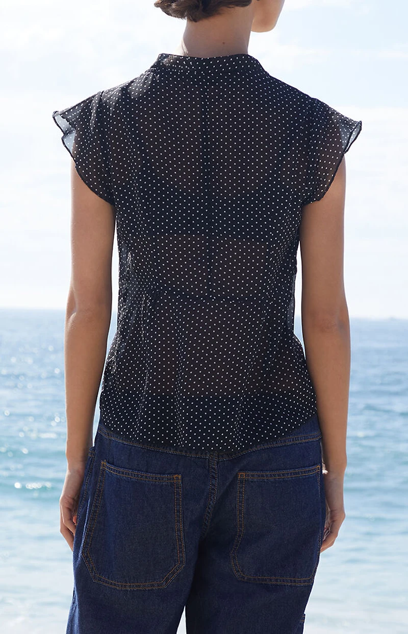 John Galt Polka Dot Tie Top