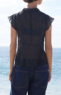 John Galt Polka Dot Tie Top