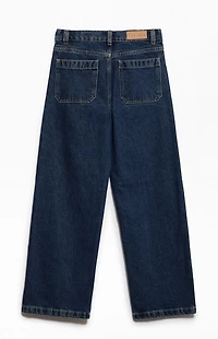 Pacsun Kids Baggy Jeans Contrast Stitch Dark Blue