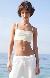 John Galt Yellow Isla Cropped Tank Top