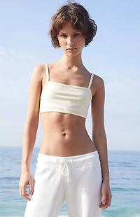 John Galt Yellow Isla Cropped Tank Top