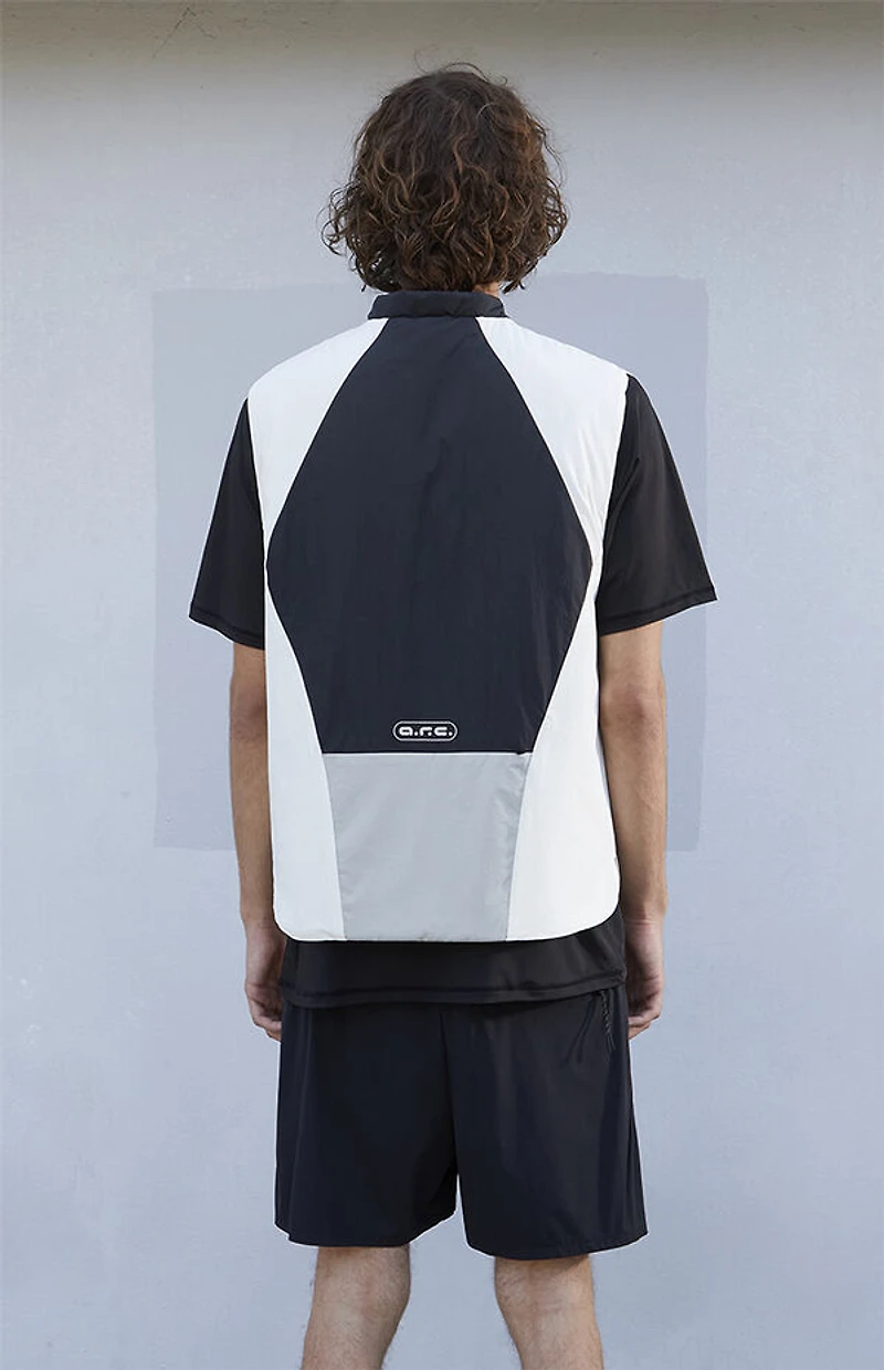 A.R.C. Black Nylon Color Block Vest
