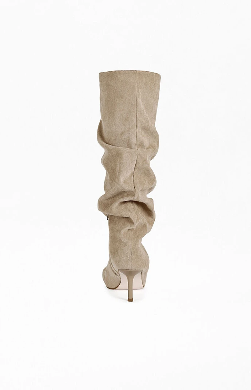AZALEA WANG Women's Randall Nude Stiletto Slouch Boots