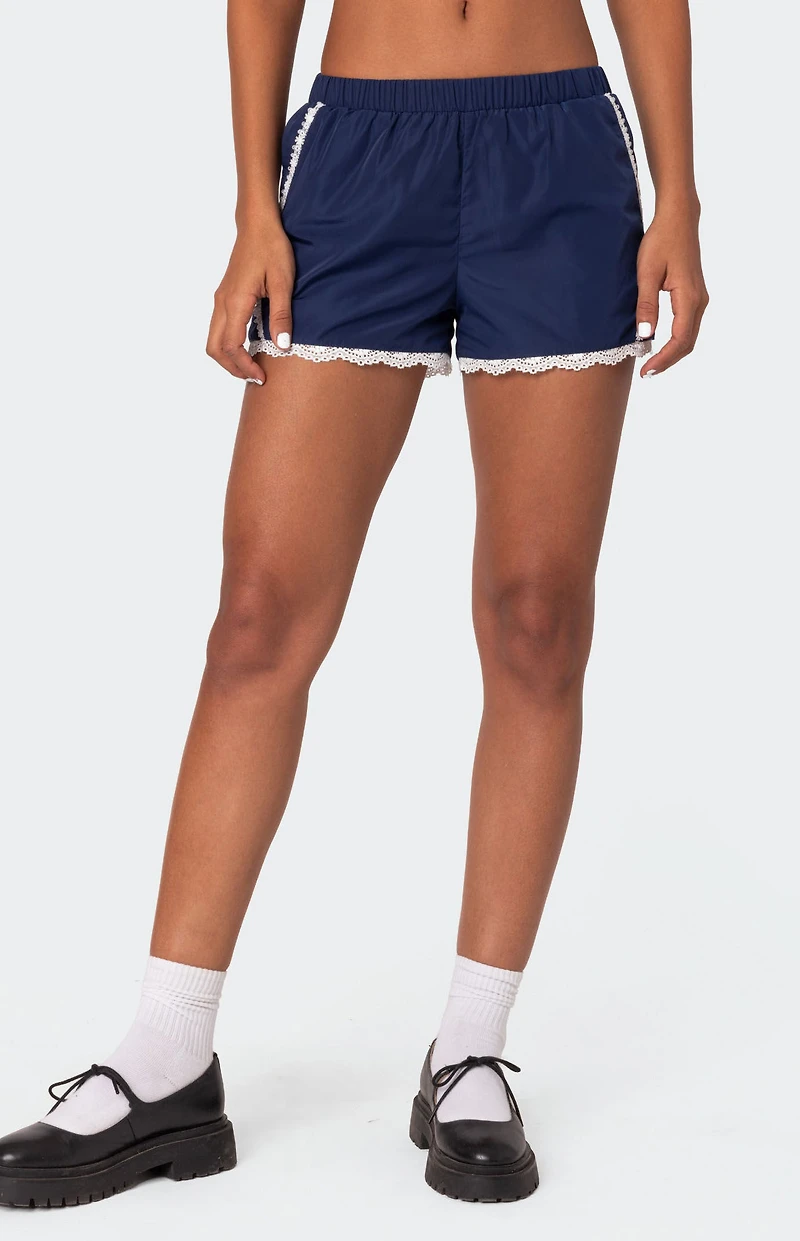 Edikted Kallie Lacey Track Shorts