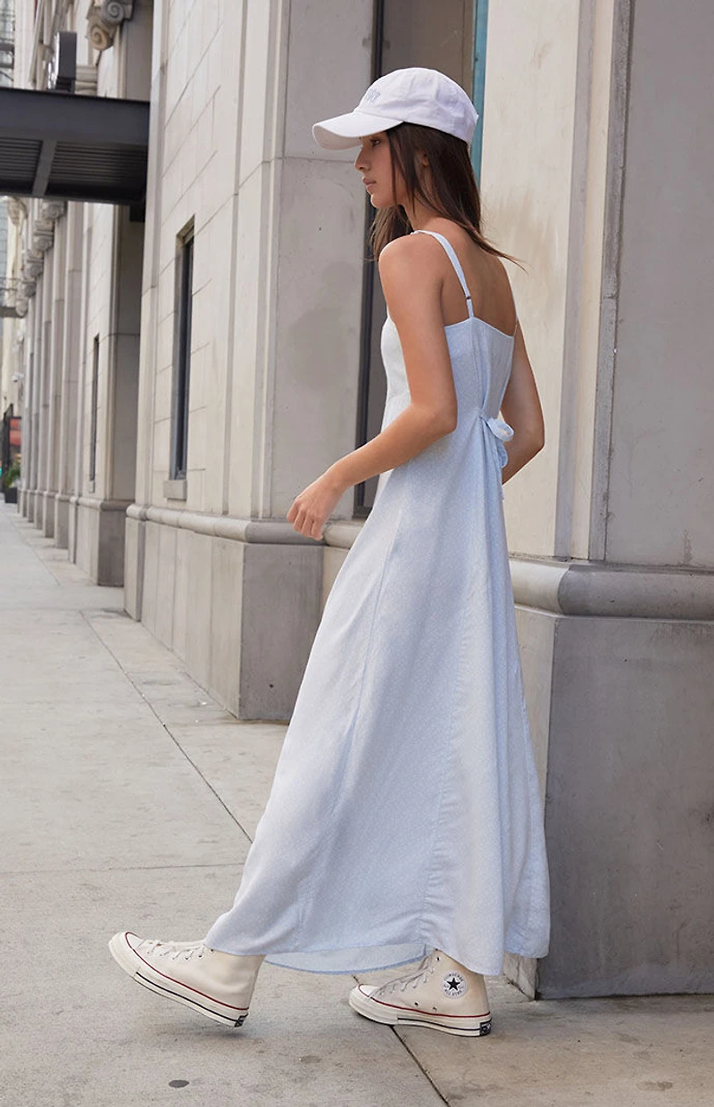 John Galt Blue Floral Colleen Slip Dress