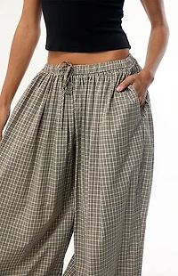 Daisy Street Sesame Plaid Wide Leg Pants
