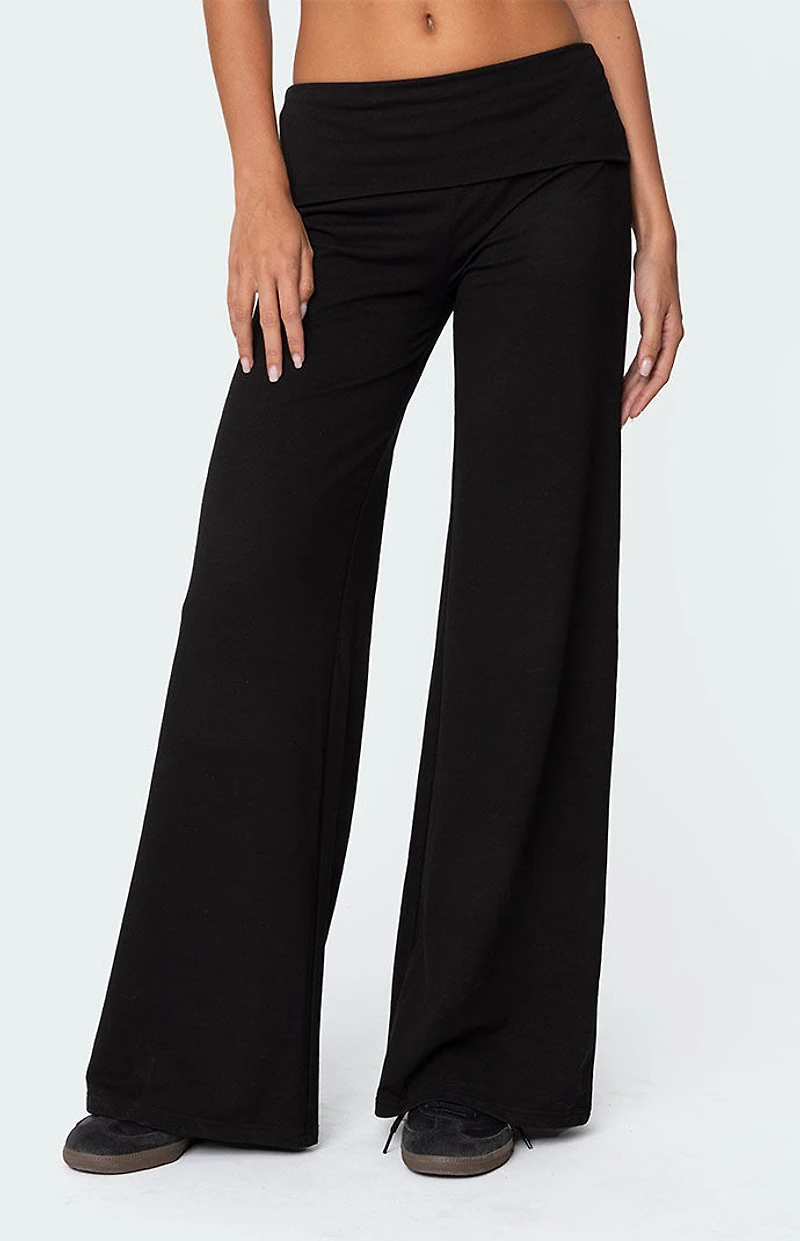 Edikted Wide Leg Fold Over Pants