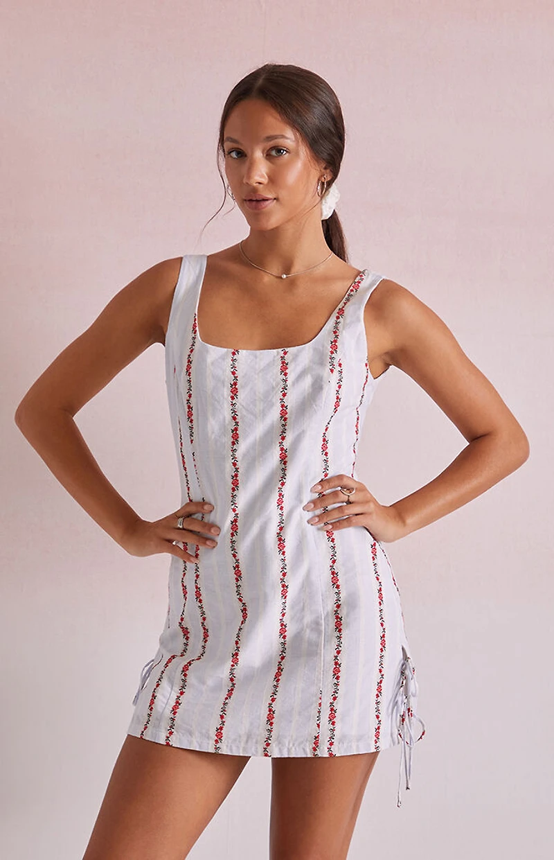 Beverly and Beck Katie Floral Stripe Mini Dress