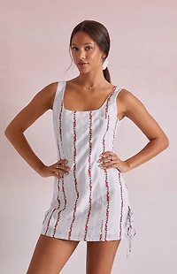 Beverly and Beck Katie Floral Stripe Mini Dress