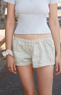 John Galt Olive & White Floral Keira Boxer Shorts