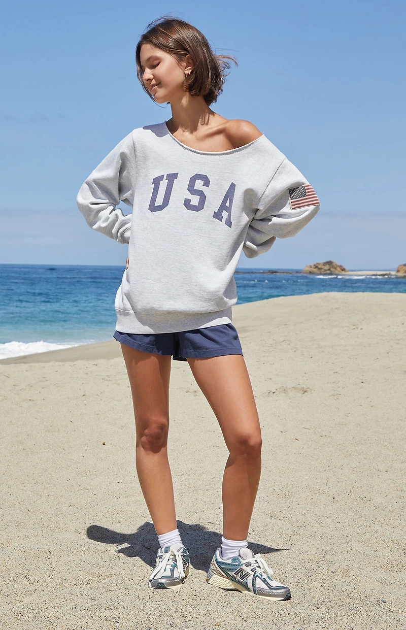 John Galt Stelle USA Off-The-Shoulder Sweatshirt
