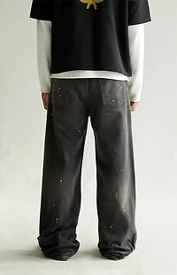Pacsun Blake Extreme Baggy Jeans Paint Splatter Faded Black