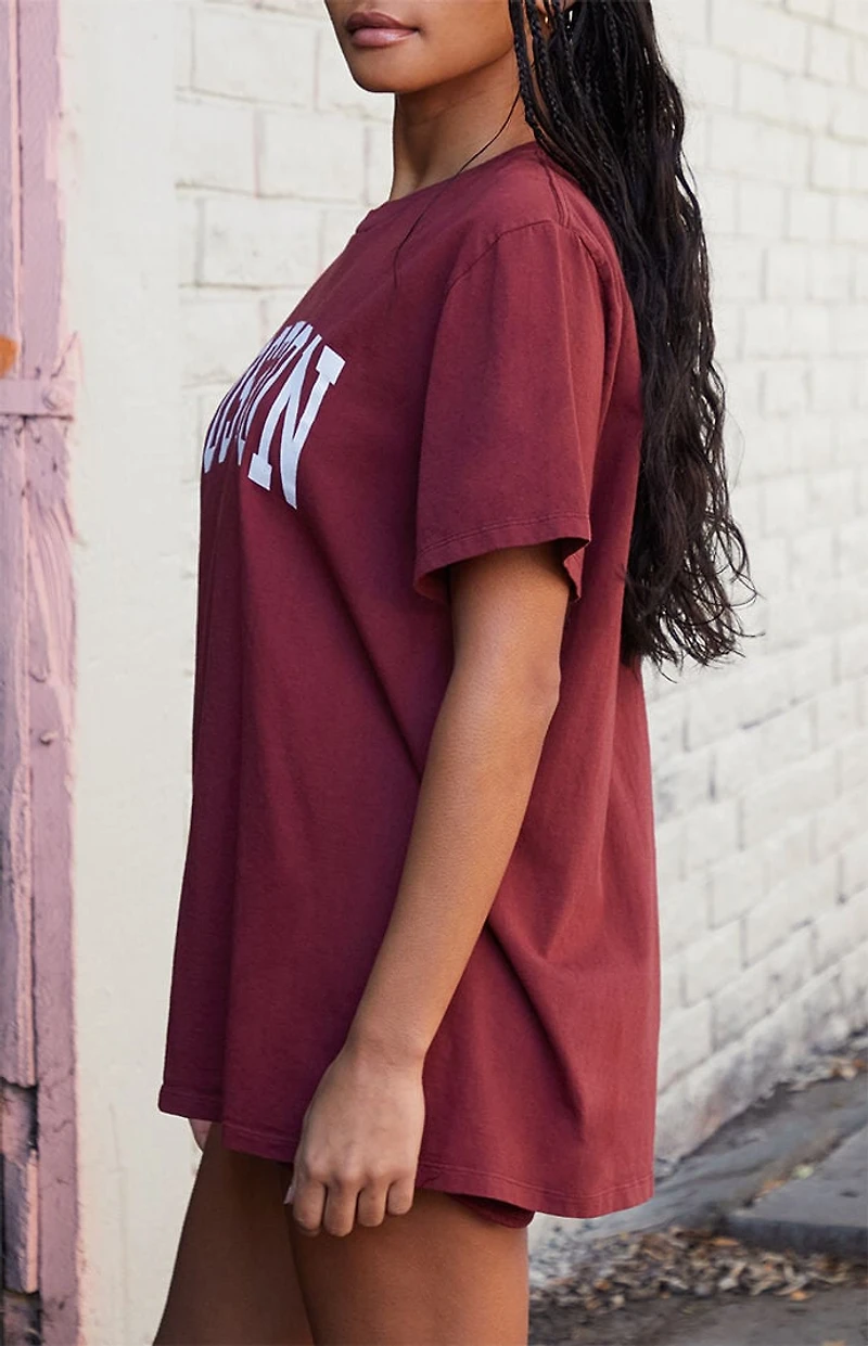 John Galt Burgundy Penelope Boston Oversized T-Shirt