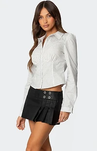 Edikted Tailored Pinstripe Button Up Shirt