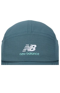 New Balance 5-Panel Stacked NB Logo Big Teal Blue Camper Hat