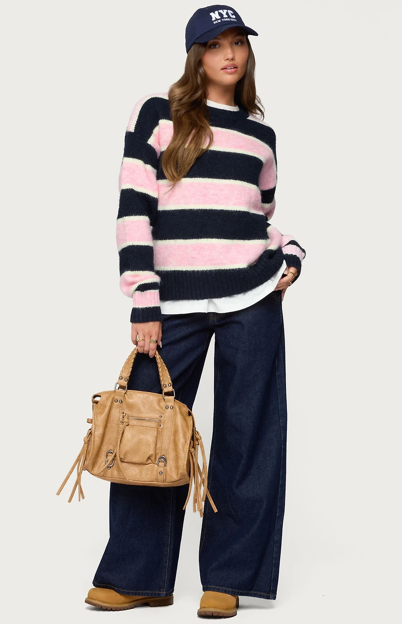 Edikted Conrad Striped Knit Sweater