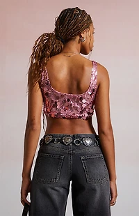 Third Charm Tatianna Sequin Micro Tank Top