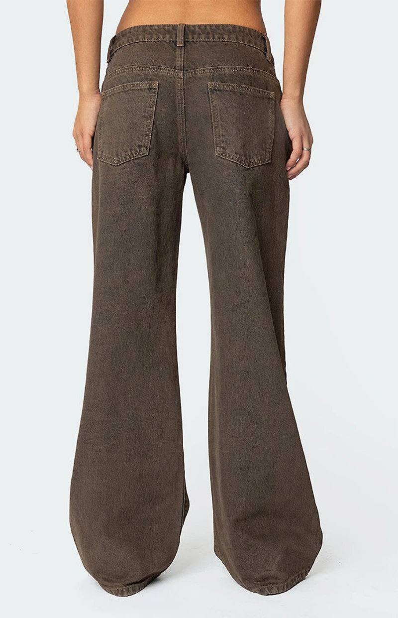 Edikted Zahra Mud Wash Low Rise Jeans