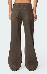 Edikted Zahra Mud Wash Low Rise Jeans