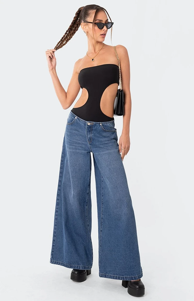 Edikted Vivie Ribbed Cut Out Bodysuit