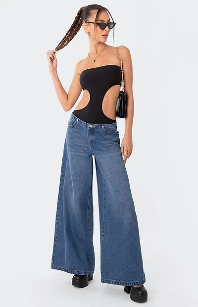 Edikted Vivie Ribbed Cut Out Bodysuit