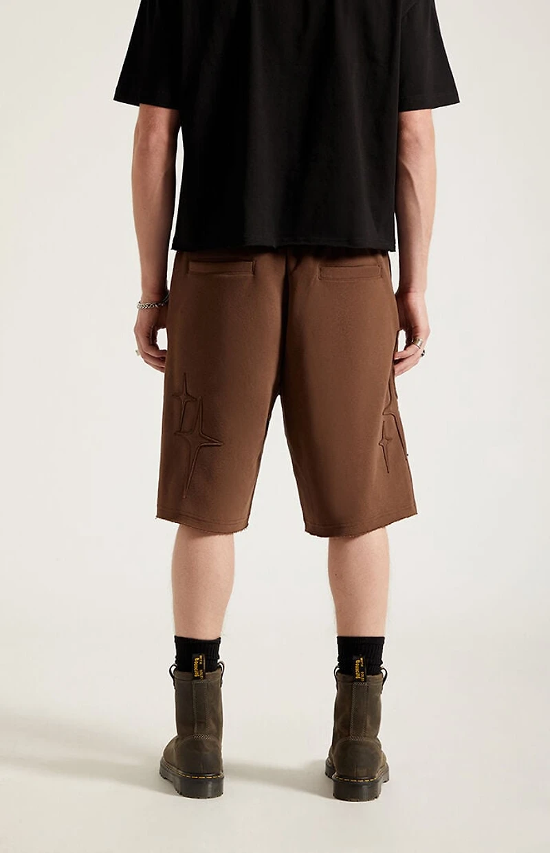 Pacsun Distressed Star Applique Baggy Sweat Shorts
