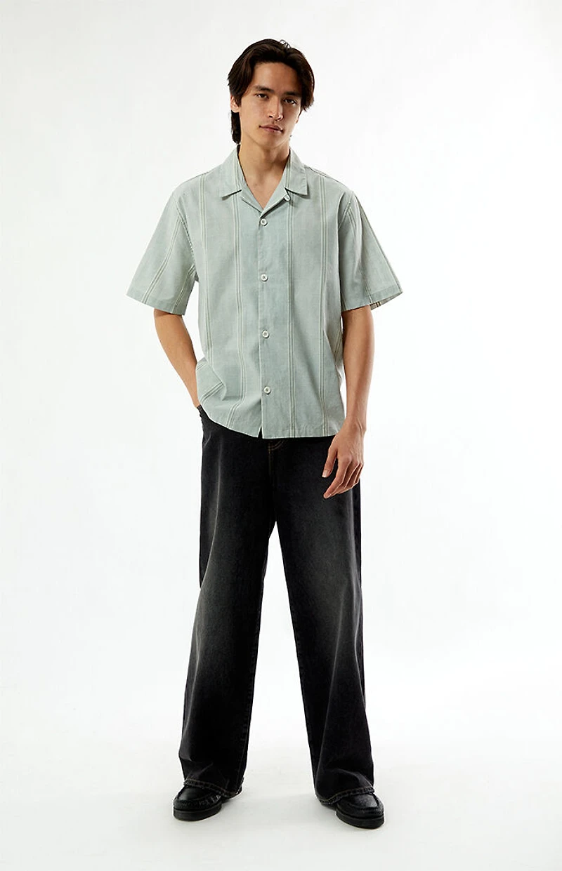 Pacsun Sage Striped Oversized Camp Shirt