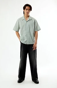 Pacsun Sage Striped Oversized Camp Shirt