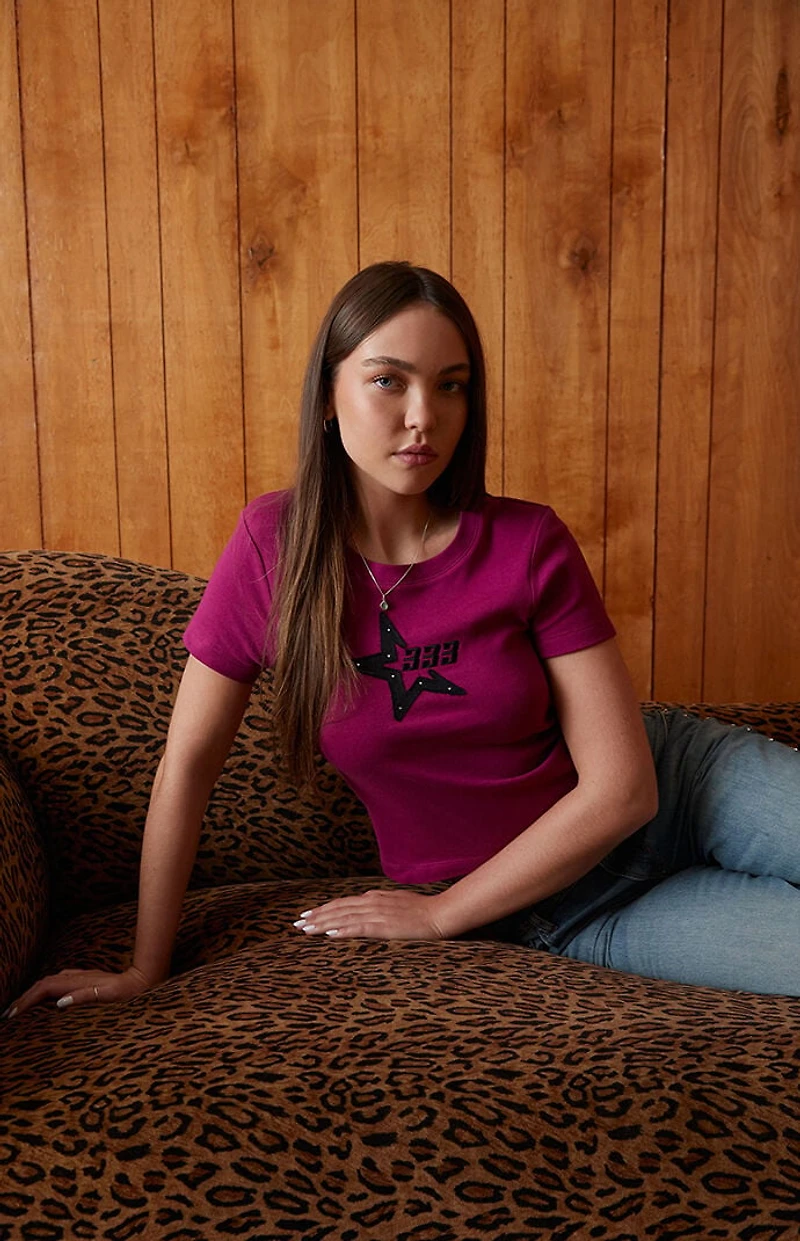 Third Charm 333 Star Applique Skimmer T-Shirt