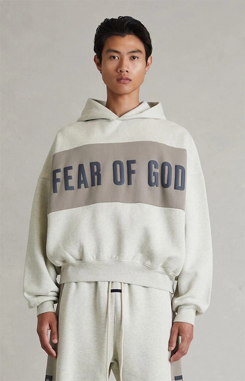Fear of God ESSENTIALS Vanilla Paneled Cropped Relaxed Hoodie