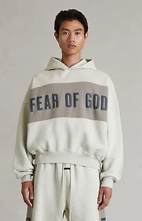 Fear of God ESSENTIALS Vanilla Paneled Cropped Relaxed Hoodie