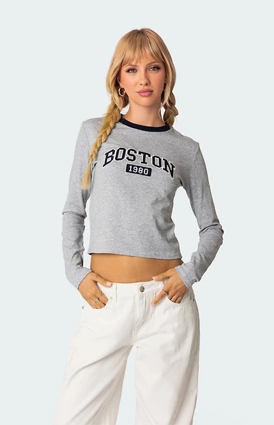 Edikted Boston Long Sleeve T-Shirt