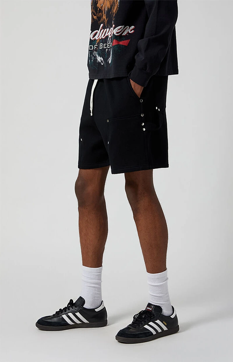 Pacsun Black Carpenter Baggy Sweat Shorts
