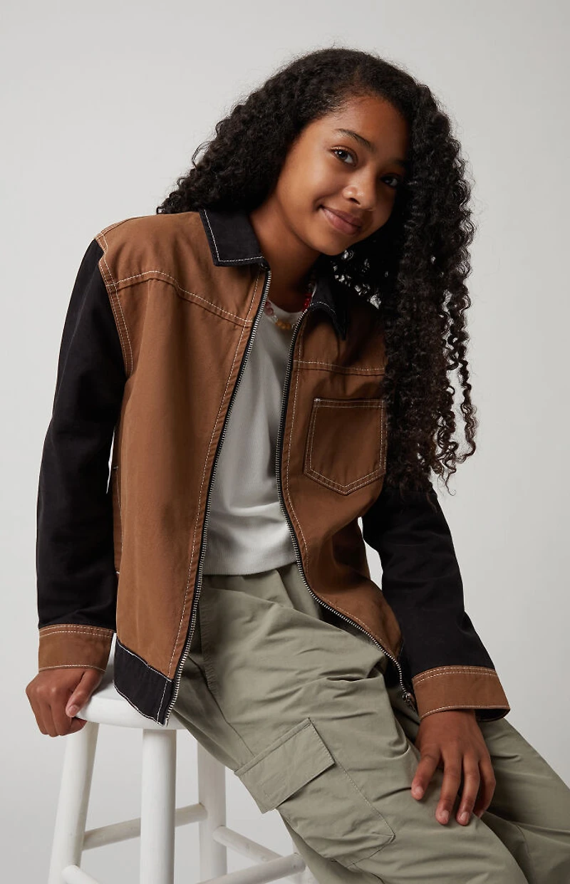 Pacsun Kids Colorblock Zip Jacket