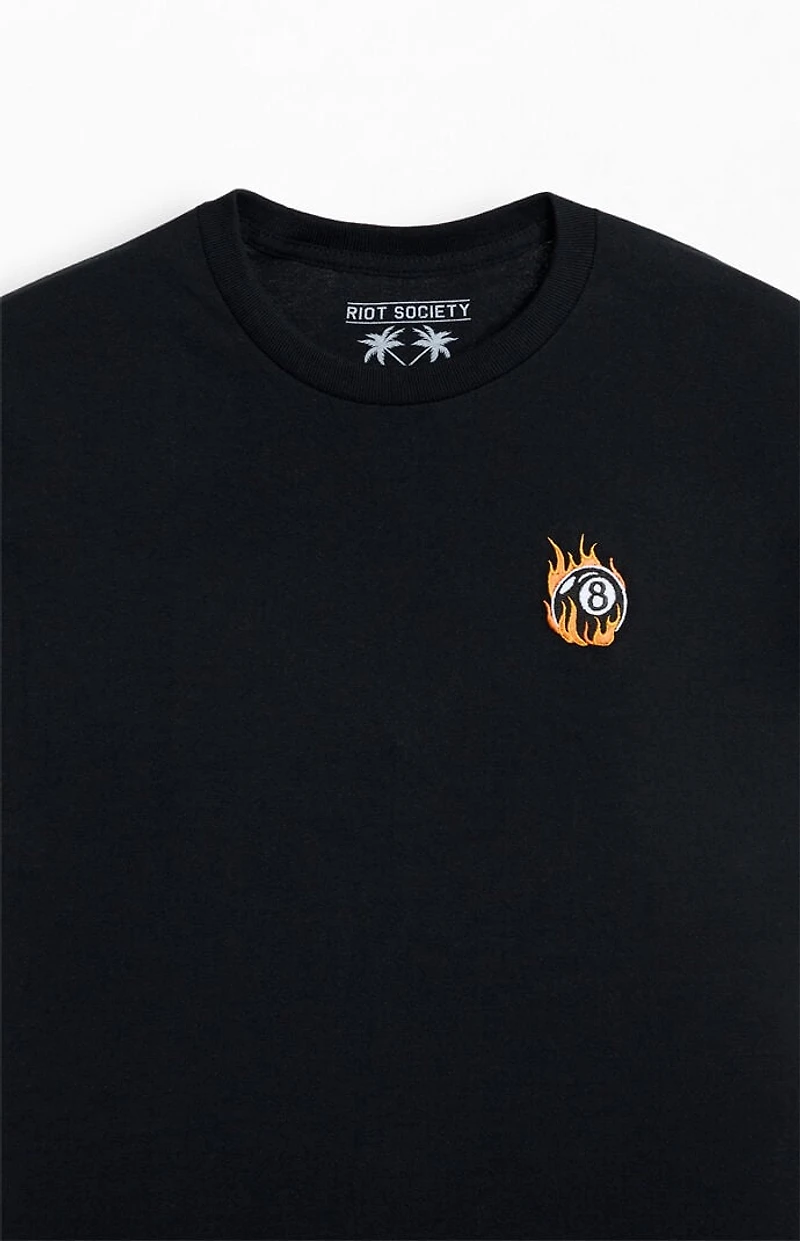 Riot Society Flame 8 Ball Embroidered T-Shirt