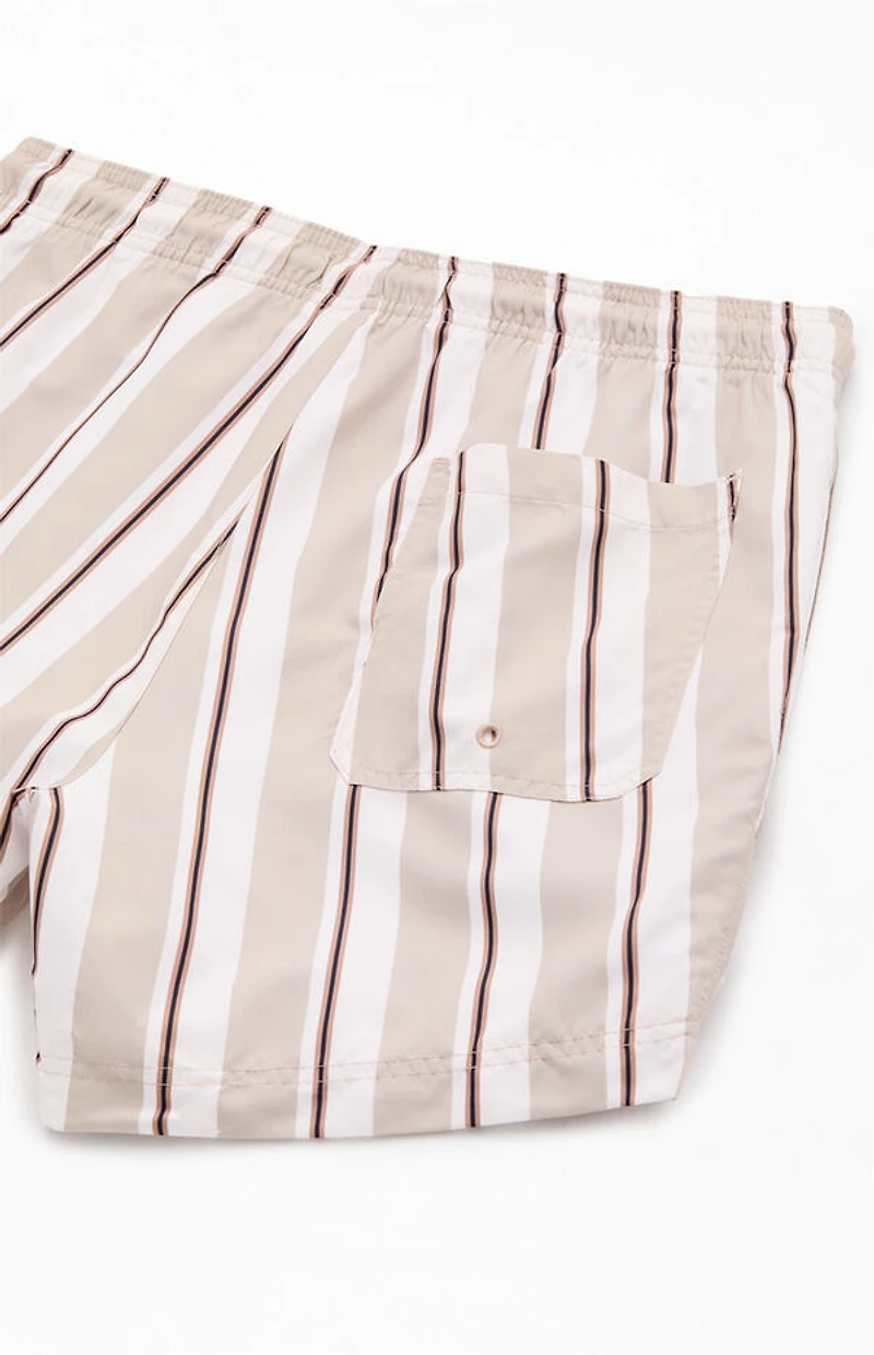 Pacsun Basket Striped 5" Swim Trunks