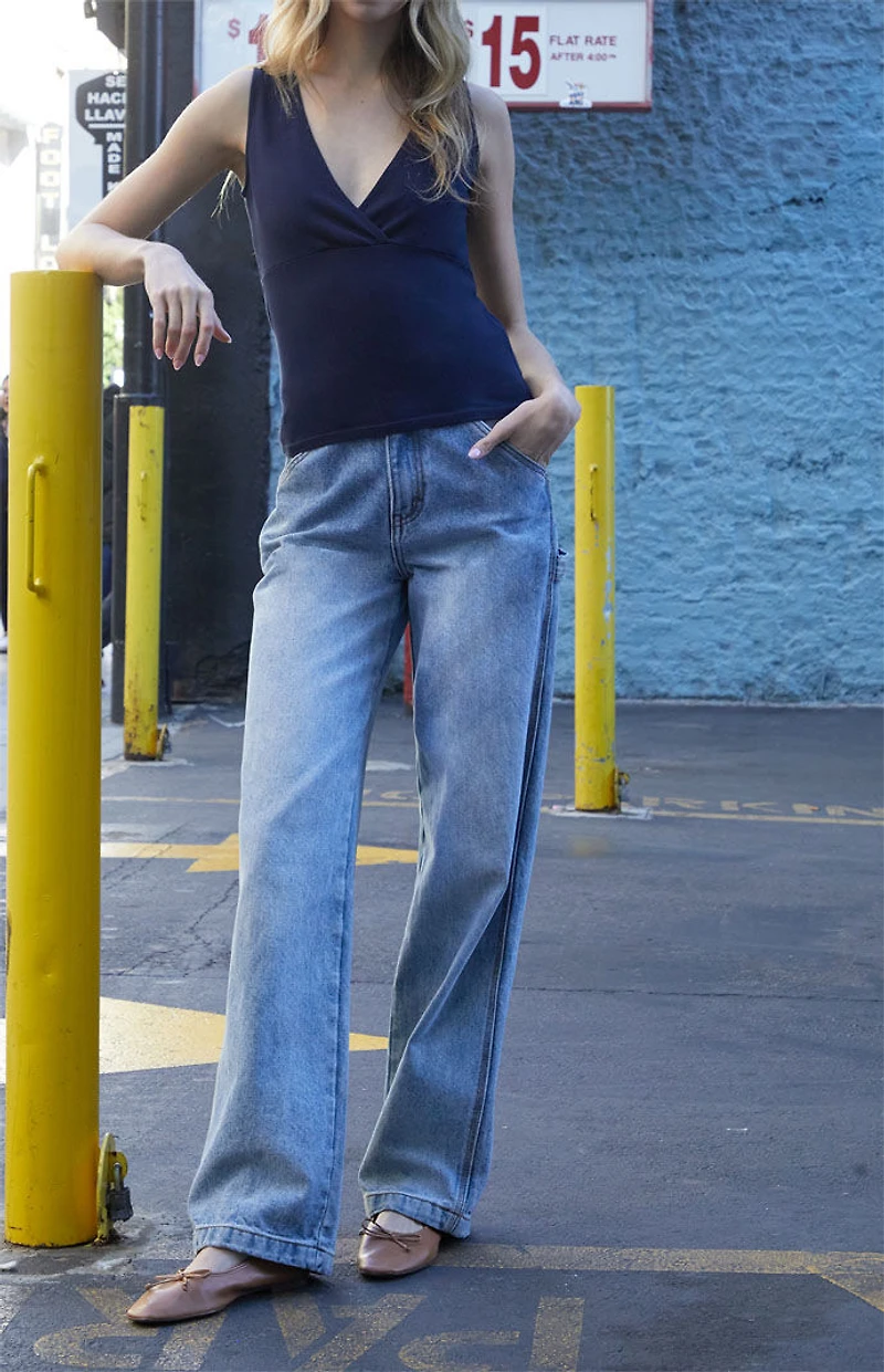 John Galt Navy Surplice Tank Top