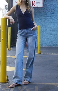 John Galt Navy Surplice Tank Top