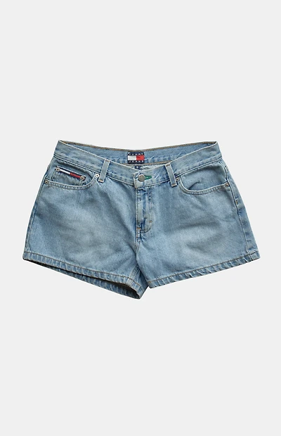 PS VINTAGE 2000s Light Wash Y2K Low Rise Micro Jean Shorts