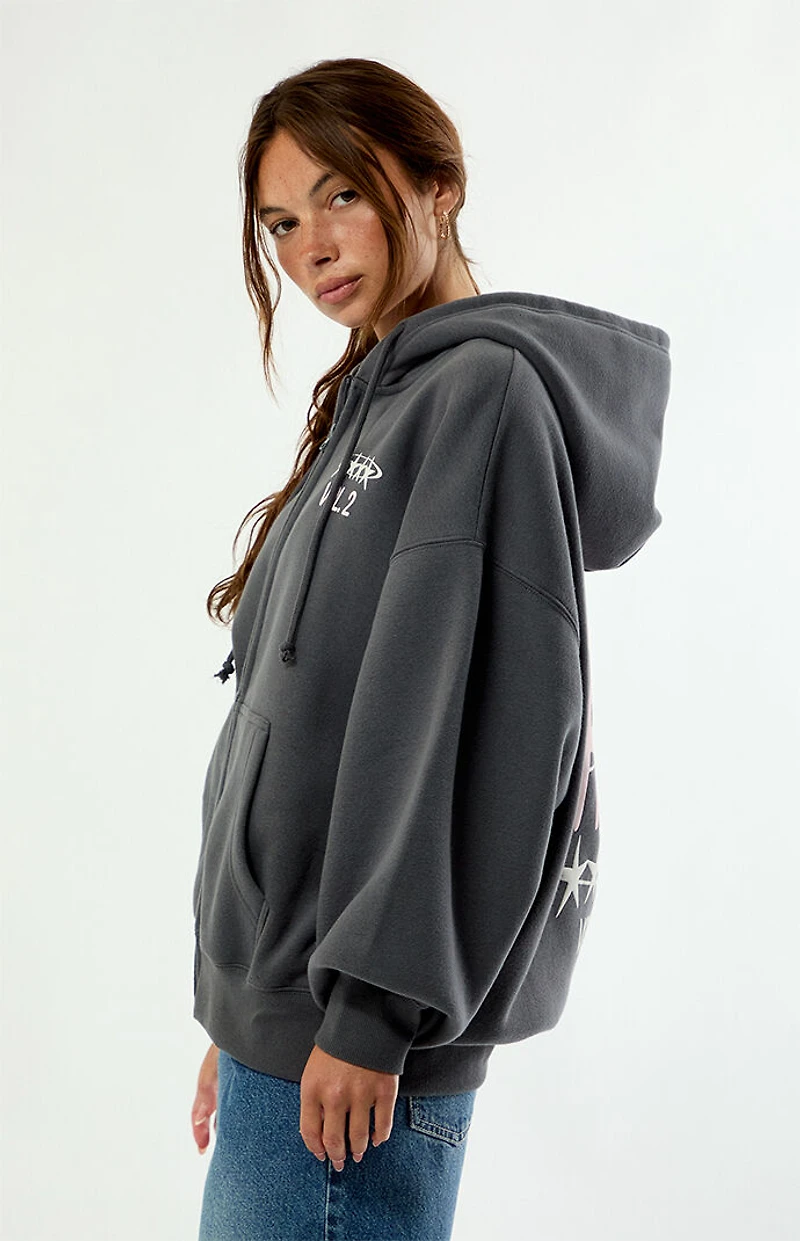 Third Charm Gray Puff Graphic V2 Zip Up Hoodie