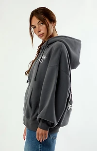 Third Charm Gray Puff Graphic V2 Zip Up Hoodie